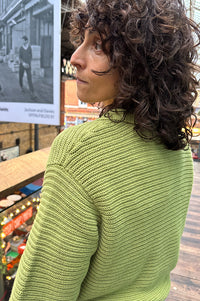 ICHI Demue Iguana Green Knitted Cardigan