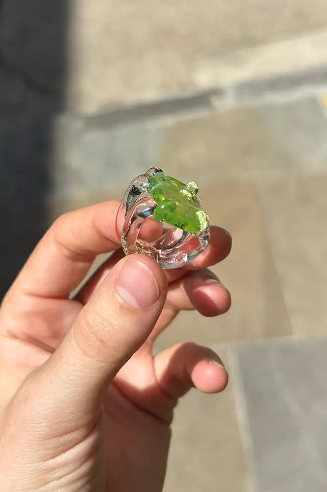 Levens Square Stone Green Ring - The Mercantile London