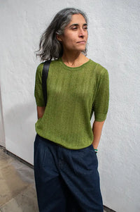 Numph Misla Calla Green Short Sleeve Top
