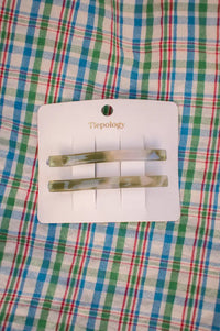 Tiepology Eco Simple Hair Bobby Pin Olive Pearl Set - The Mercantile London