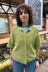 ICHI Demue Iguana Green Knitted Cardigan