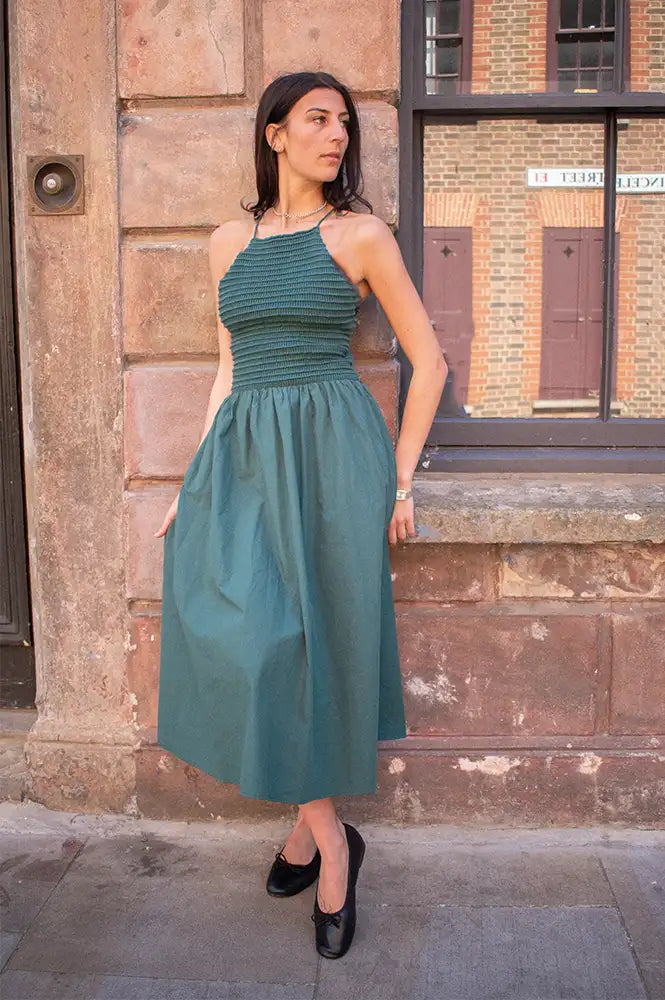 FRNCH Lucia Green Knitted Dress - The Mercantile London