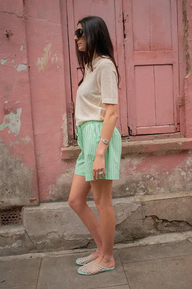 Numph Seanne Absinthe Green Shorts - The Mercantile London