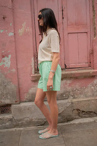 Numph Seanne Absinthe Green Shorts - The Mercantile London
