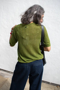 Numph Misla Calla Green Short Sleeve Top