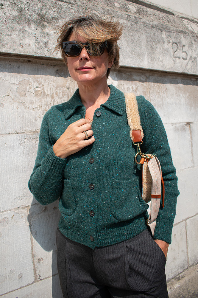 Yerse Sandal Dark Forest Cardigan - The Mercantile London