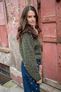 Bellerose Dioal Green Leopard Print Jumper - The Mercantile London