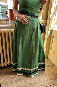 An'ge Roline Green Ric Rac Skirt