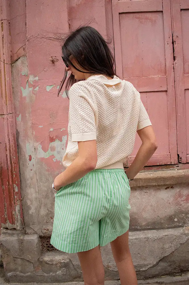 Numph Seanne Absinthe Green Shorts - The Mercantile London