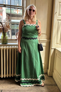 An'ge Soline Green Ric Rac Top