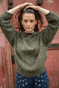 Bellerose Dioal Green Leopard Print Jumper - The Mercantile London