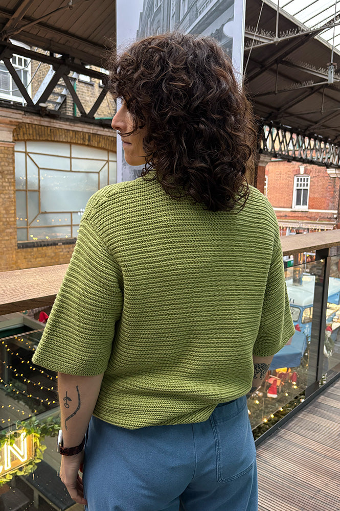 ICHI Demue Iguana Green Knitted Cardigan