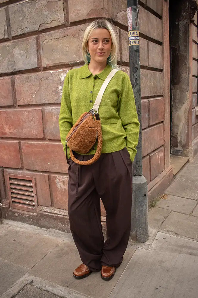 ICHI Dasila Calla Green Knitted Cardigan