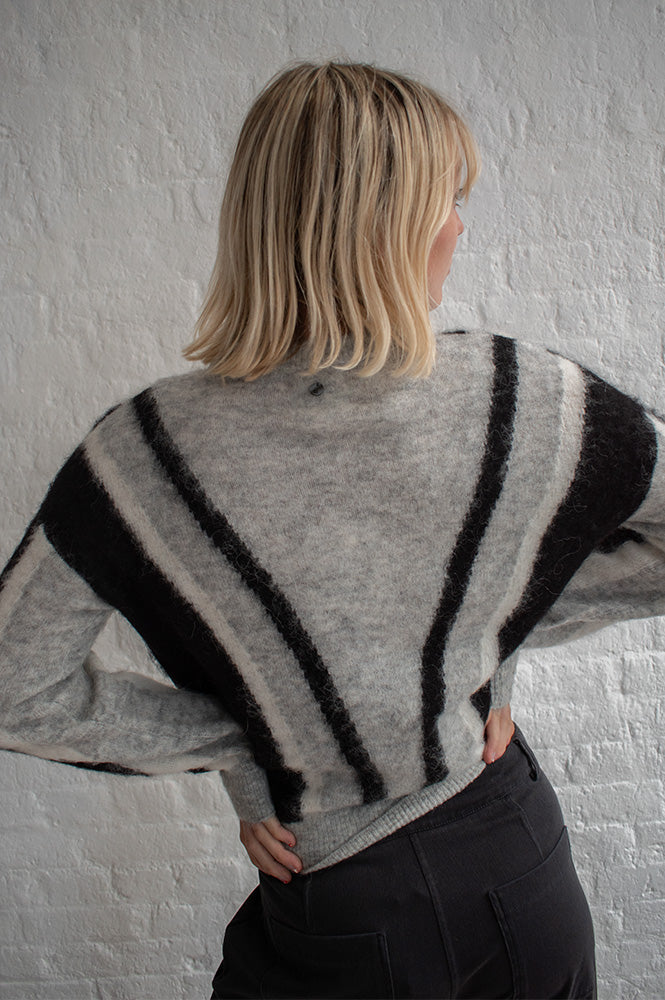 Numph Suri Grey Brushed Pattern Jumper - The Mercantile London