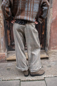 ICHI Laito Black & Toasted Check Trousers - The Mercantile London