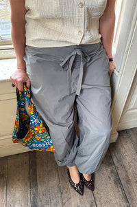 Rabens Saloner Iridi Asphalt Gathered Poplin Trousers