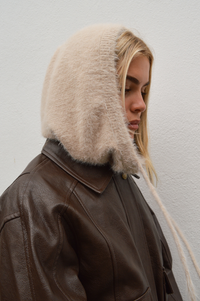ICHI Gunilla Oatmeal Melange Knitted Hood