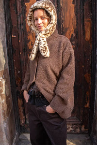 Fransa Gwynne Rain Drum Brown Sherpa Jacket - The Mercantile London