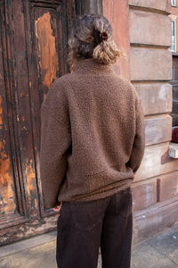 Fransa Gwynne Rain Drum Brown Sherpa Jacket - The Mercantile London