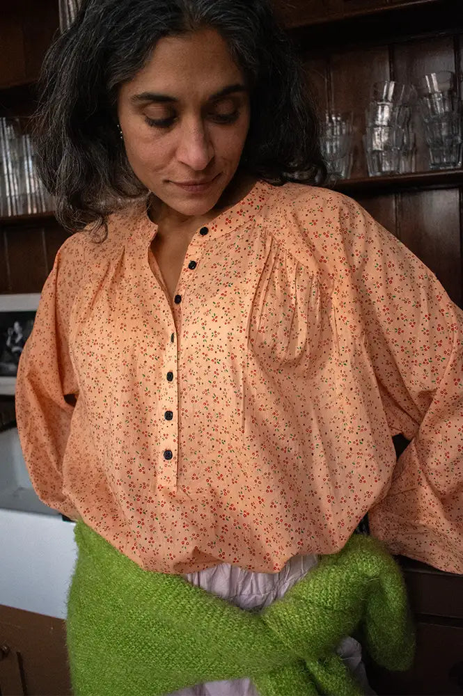 Habiba Petite Berry Gathered Blouse