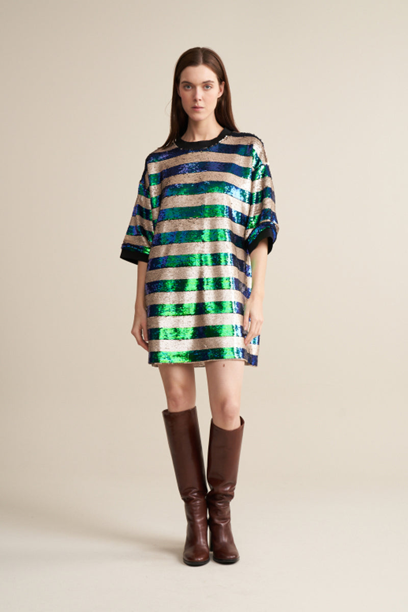Bellerose Halley Stripe A Sequin Dress - The Mercantile London