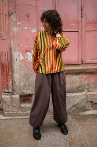 Object Paige Seal Brown Harem Trousers