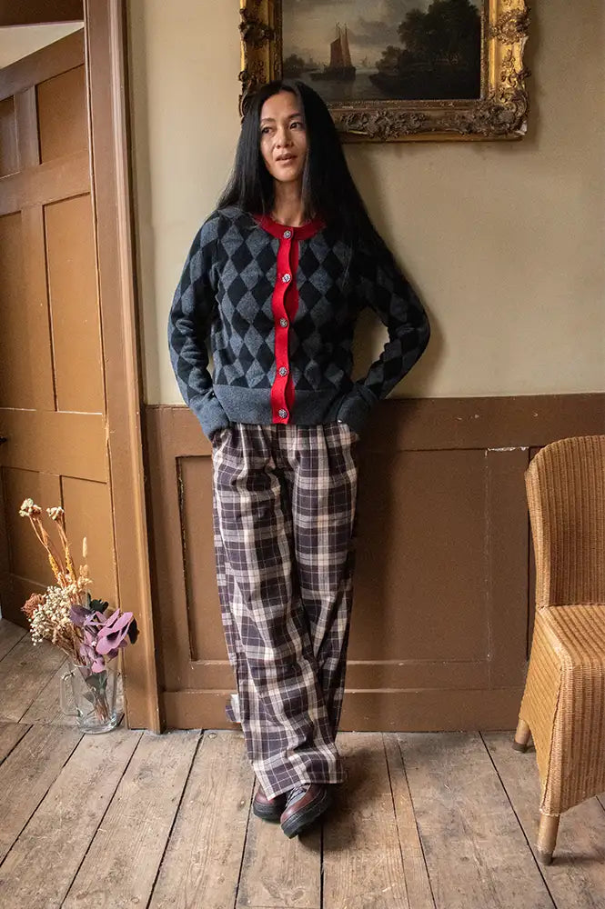 Sophie + Lucie Harlequin Grey Knitted Cardigan
