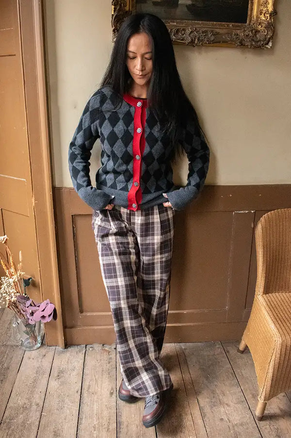 Sophie + Lucie Harlequin Grey Knitted Cardigan
