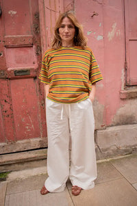 Leon & Harper Titan Green Striped T-Shirt - The Mercantile London