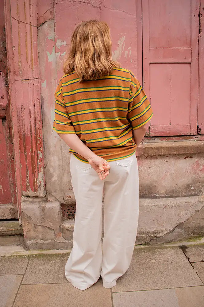 Leon & Harper Titan Green Striped T-Shirt - The Mercantile London