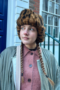 Bellerose Epka Leopard Print Trapper Hat