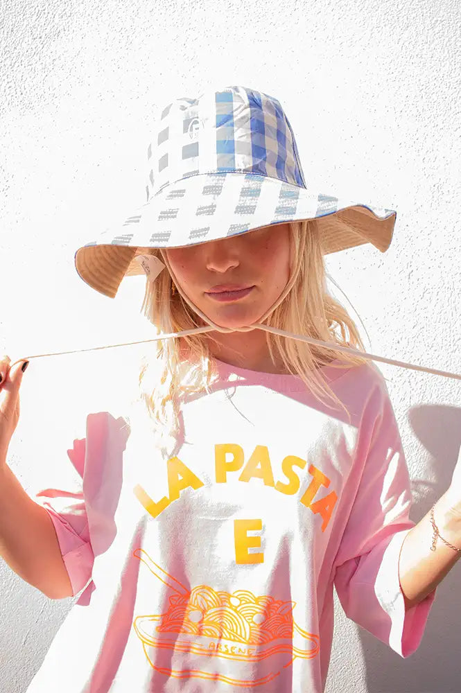 FRNCH Manzanillo Azure Gingham Sun Hat - The Mercantile London