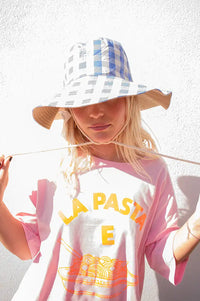 FRNCH Manzanillo Azure Gingham Sun Hat - The Mercantile London