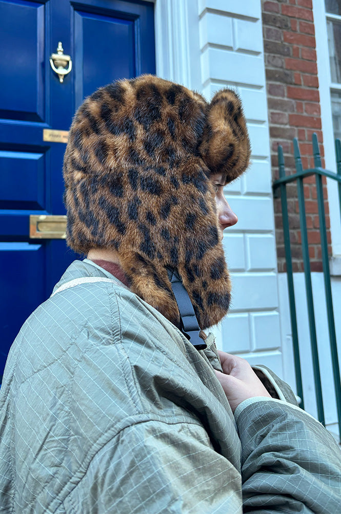Bellerose Epka Leopard Print Trapper Hat