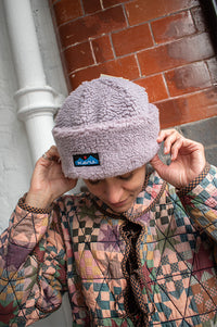 Kavu Purple Dust Fur Ball Beanie - The Mercantile London