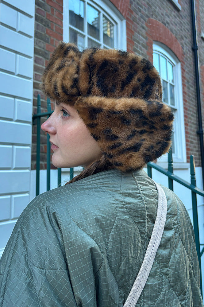 Bellerose Epka Leopard Print Trapper Hat