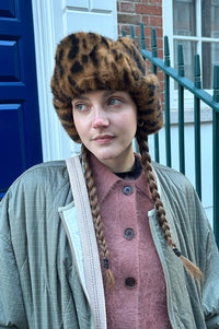 Bellerose Epka Leopard Print Trapper Hat