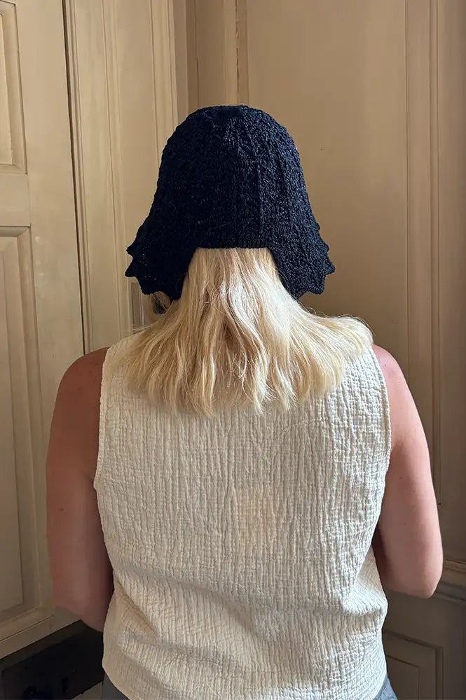 Funkyrel Haila Black Tie Strap Lace Hat