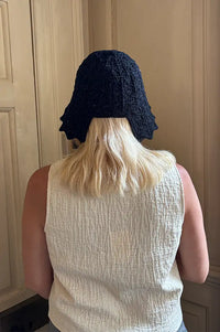 Funkyrel Haila Black Tie Strap Lace Hat