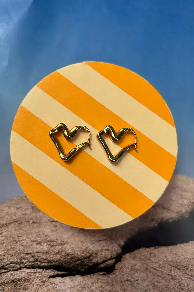 L.A Organic Heart Hoop Earrings