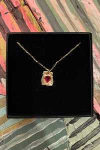 Lunar Radiant Heart Pendant Necklace