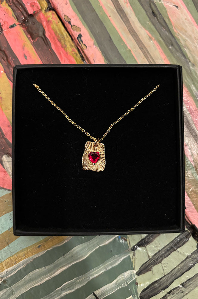 Lunar Radiant Heart Pendant Necklace