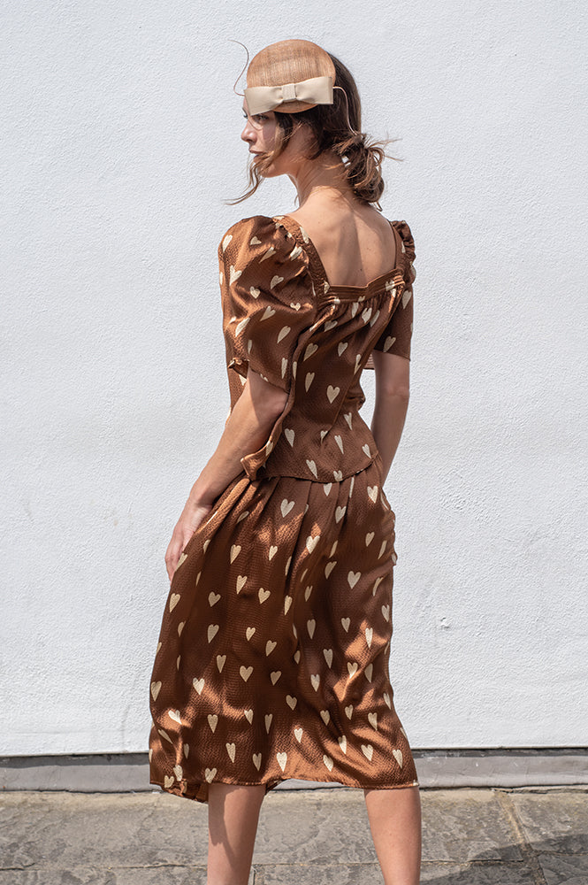 Stella Nova Heart Prink Silk Skirt - The Mercantile London