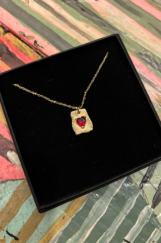 Lunar Radiant Heart Pendant Necklace