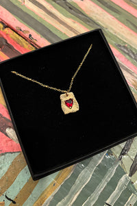 Lunar Radiant Heart Pendant Necklace