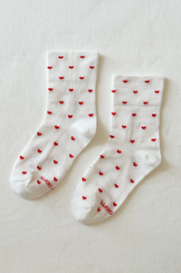 Le Bon Shoppe Red & White Heart Sneaker Socks
