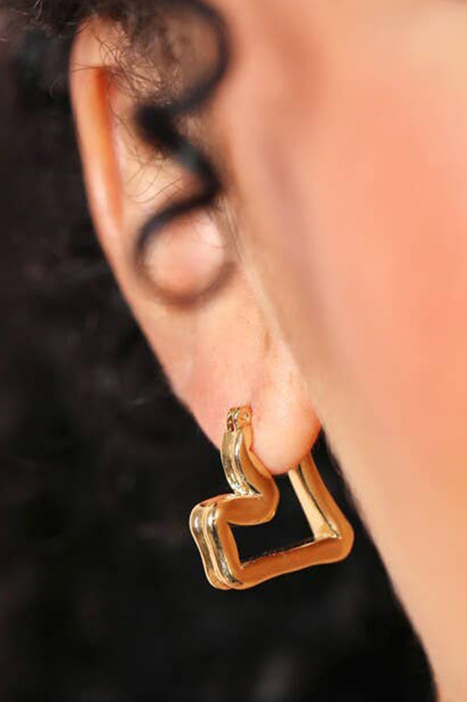 L.A Organic Heart Hoop Earrings