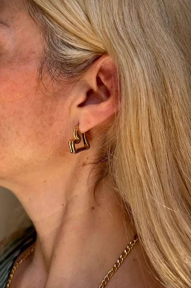 L.A Organic Heart Hoop Earrings