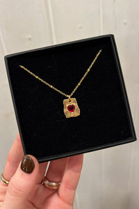 Lunar Radiant Heart Pendant Necklace