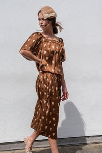Stella Nova Heart Prink Silk Skirt - The Mercantile London